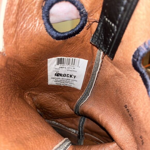 Rocky cowboy western boots Boots Size 9.5 M Black Pull On - Picture 6 of 7
